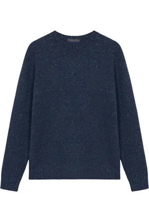 Brooks Brothers Swetry, Kobieta, Niebieski, L, Nylon, Granatowy sweter z mieszanki wełny, nylonu i alpaki