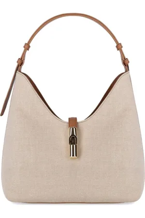 Furla Torebki, Kobieta, Beżowy, ONE SIZE, Skóra, Goccia M Hobo Shoulder Bag