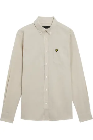 Lyle & Scott Koszule, Mężczyzna, Beżowy, XL, Bawełna, Lniana koszula z guzikami Regular Fit