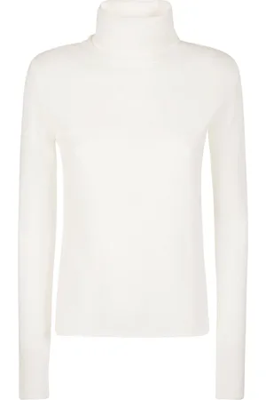 ELEVENTY Swetry, Kobieta, Biały, S, Len, Golf Cashmere Turtleneck