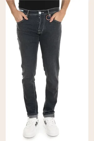 sartoria tramarossa Jeansy, Mężczyzna, Szary, W34, Denim, Stone Washed Denim Jeansy z Guzikami