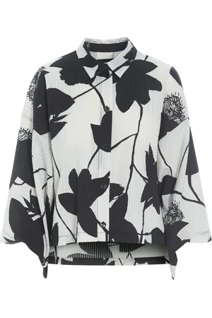 Bitte Kai Rand Bluzki, Kobieta, Czarny, M, Bawełna, Koszula Seersucker Bloom z Rękawami Kimono