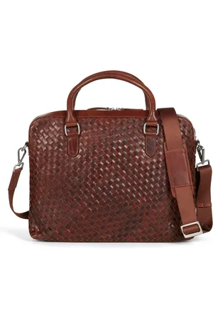 Howard London Torebki, Mężczyzna, brązowy, ONE SIZE, Skóra, Pleciona Torba na Laptopa