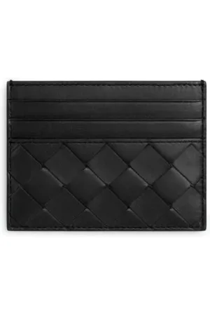 Bottega Veneta Akcesoria, Mężczyzna, Czarny, ONE SIZE, Skóra, Małe etui na karty kredytowe Intreccio