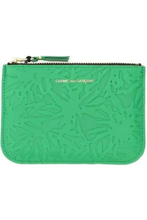 Comme des Garçons Akcesoria, unisex, Zielony, ONE SIZE, Skóra, Portfel Embossed Forest