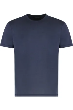 Tom Ford Koszulki, Mężczyzna, Niebieski, XL, Żakardowy Crew-neck T-shirt