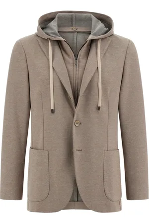 Boggi Milano Kurtki, Mężczyzna, Szary, L, Bawełna, Madison Bluza-Żakiet z Mieszanki Bawełny