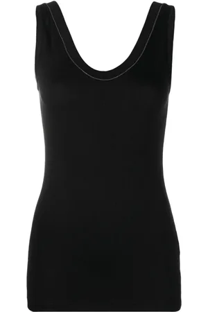 Brunello Cucinelli Koszulki, Kobieta, Czarny, S, Bawełna, Tank Top