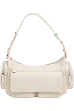 Armani Exchange Torebki, Kobieta, Beżowy, ONE SIZE, Stylowa torba Hobo z zamknięciem na zamek błyskawiczny