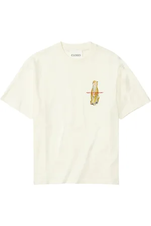 Closed Koszulki, Mężczyzna, Biały, S, Bawełna, T-shirt z krótkim rękawem i okrągłym dekoltem z nadrukiem z przodu