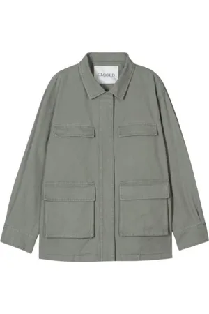 Closed Kurtki, Kobieta, Szary, 2XS, Bawełna, Zielona kurtka typu utility