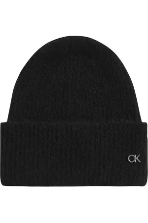 Calvin Klein Akcesoria, Mężczyzna, Czarny, ONE SIZE, Wełna, Luksusowa czapka beanie z wełny – mieszanka alpaki w kolorze czarnym