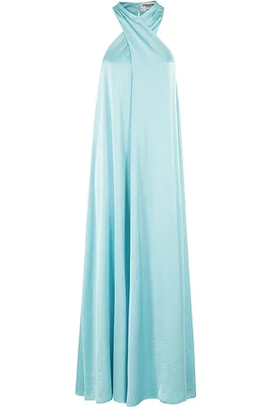 Essentiel Antwerp Sukienki, Kobieta, Niebieski, M, Poliester, Sukienka z dekoltem typu halter
