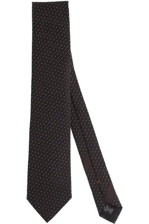Ermenegildo Zegna Akcesoria, Mężczyzna, brązowy, ONE SIZE, Poliester, Krawat z mikrowzorem