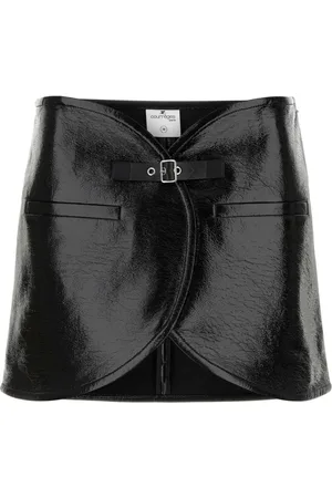 Courrèges Spódnice, Kobieta, Czarny, S, Bawełna, Mini spódniczka winylowa Ellipse
