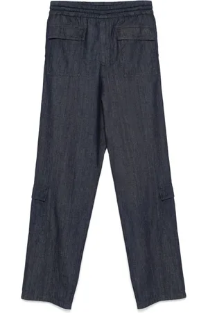 DRIES VAN NOTEN Spodnie, Mężczyzna, Niebieski, L, Bawełna, Proste spodnie w kolorze indygo
