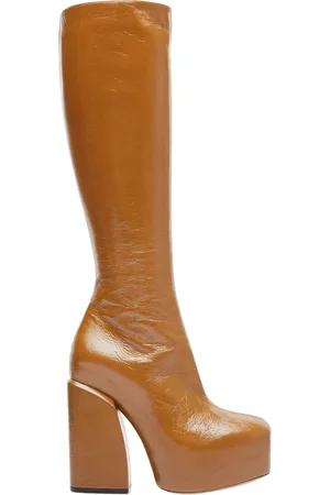 DRIES VAN NOTEN Buty, Kobieta, brązowy, 37 EU, Skóra, Wysokie skórzane kozaki