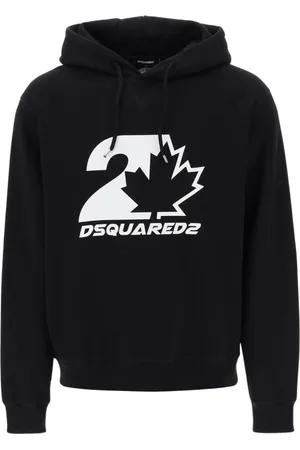 Dsquared2 Bluzy, Mężczyzna, Czarny, M, Bawełna, Bluza z kapturem z nadrukiem