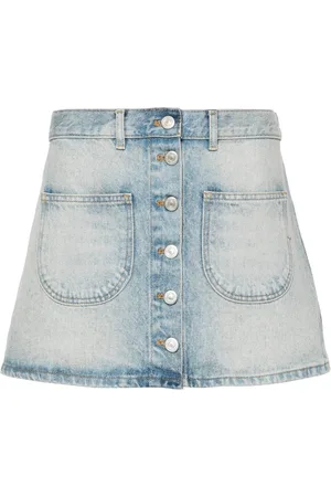Courrèges Spódnice, Kobieta, Niebieski, S, Denim, Denimowa Mini Spódniczka
