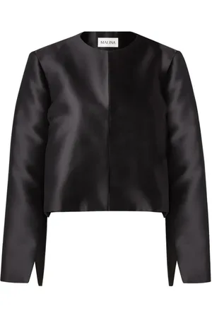 By Malina Bluzki, Kobieta, Czarny, L, Poliester, Ruthie Cropped Long Sleeve Blouse