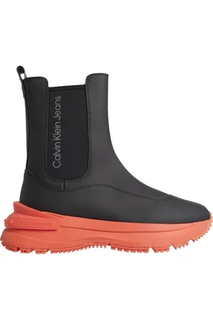 Calvin Klein Buty, Kobieta, Czarny, 36 EU, Skóra, Botki Chelsea Chunky Runner