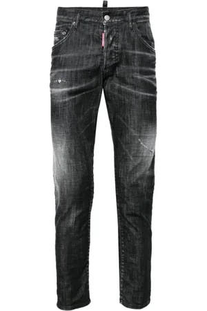 Dsquared2 Jeansy, Mężczyzna, Szary, 2XL, Bawełna, Czarne jeansy Dsquared 2 Slim Fit Faded Stretch Cotton