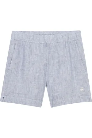 Brooks Brothers Szorty, Mężczyzna, Niebieski, L, Len, Granatowe lniane szorty