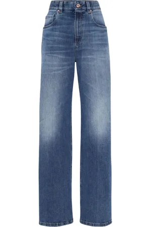 Brunello Cucinelli Jeansy, Kobieta, Niebieski, M, Bawełna, Luźne spodnie jeansowe casual