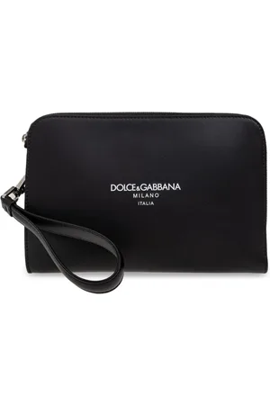 Dolce & Gabbana Torebki, Mężczyzna, Czarny, ONE SIZE, Elegancka Nero Skórzana Torebka Clutch