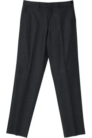 Fendi Spodnie, Mężczyzna, Szary, M, Wełna, Spodnie Slim-fit