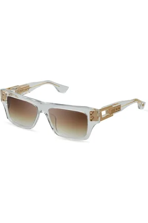 DITA EYEWEAR Akcesoria, unisex, Szary, ONE SIZE, Kryształowe okulary przeciwsłoneczne w kolorze żółtego złota