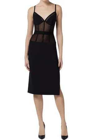 Elisabetta Franchi Sukienki, Kobieta, Czarny, M, Sukienka Midi