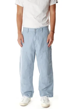 Carhartt Spodnie, Mężczyzna, Niebieski, S, Bawełna, Spodnie robocze Double Knee