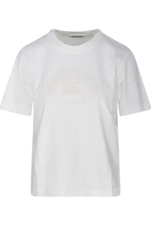 Burberry Koszulki, Kobieta, Biały, M, Bawełna, Chalk T-Shirt
