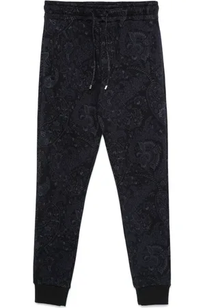 Etro Spodnie, Mężczyzna, Niebieski, L, Bawełna, Granatowe dresowe spodnie z bawełny typu fleece