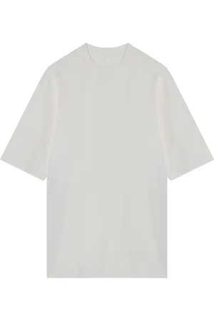 Rick Owens Koszulki, Mężczyzna, Beżowy, M, T-shirt z krótkim rękawem i okrągłym dekoltem