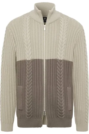 Boggi Milano Bluzy, Mężczyzna, Beżowy, 2XL, Wełna, Dwukolorowa bluza rozpinana na zamek