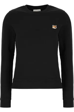 Maison Kitsuné Koszulki, Kobieta, Czarny, S, Bawełna, FOX Head Patch Regular Sweatshirt