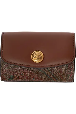 Etro Akcesoria, Kobieta, brązowy, ONE SIZE, Bawełna, Portfel z wzorem paisley