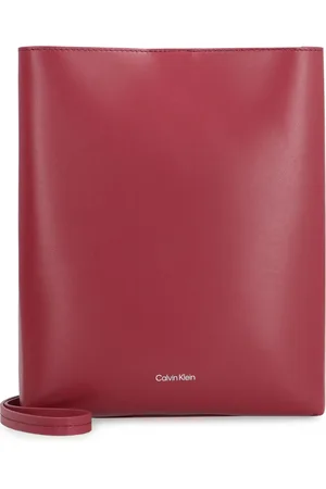 Calvin Klein Torebki, Kobieta, Czerwony, ONE SIZE, Skóra, Listonoszka ze skóry Line