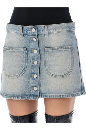 Courrèges Spódnice, Kobieta, Niebieski, XS, Denim, Denimowa Mini Spódniczka