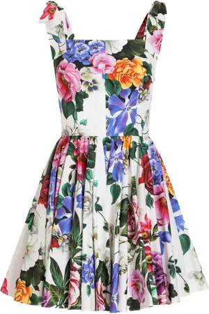 Dolce & Gabbana Sukienki, Kobieta, Wielobarwność, XS, Białe sukienki z paskami do wiązania