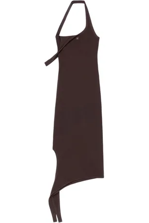 Courrèges Sukienki, Kobieta, brązowy, M, Poliester, Sukienka Midi