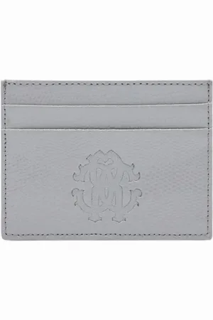Roberto Cavalli Akcesoria, Kobieta, Szary, ONE SIZE, Skóra, Monogram Cardholder