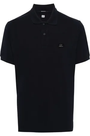 C.P. Company Koszulki, Mężczyzna, Niebieski, S, Bawełna, Koszulka Polo z Nadrukiem Logo
