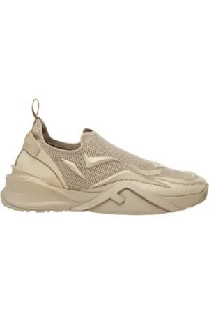 Fendi Buty, Mężczyzna, Beżowy, 44 EU, Wsuwane sneakersy żakardowe