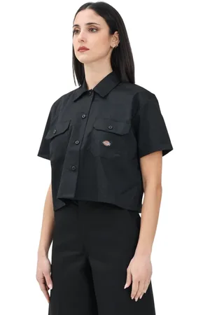 Dickies Koszule, Kobieta, Czarny, XS, Czarna koszula robocza z krótkim rękawem