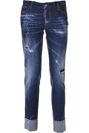 Dsquared2 Jeansy, Kobieta, Niebieski, S, Bawełna, Stylowe jeansy slim-fit