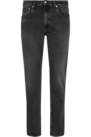 Calvin Klein Jeansy, Mężczyzna, Czarny, W34 L34, Czarne Slim-Fit Jeansyy z zamkiem