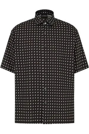 Emporio Armani Koszule, Mężczyzna, Czarny, S, Koszulka z krótkim rękawem z logo orła